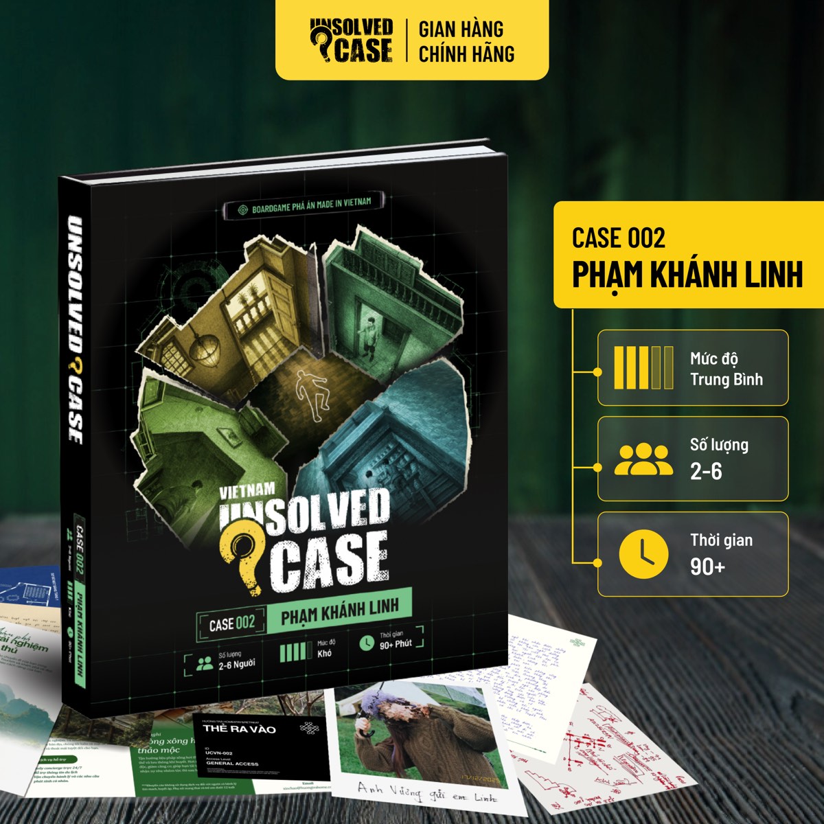 Hộp game Case 02 Phạm Khánh Linh, kèm thông tin độ khó, số người chơi và thời gian
